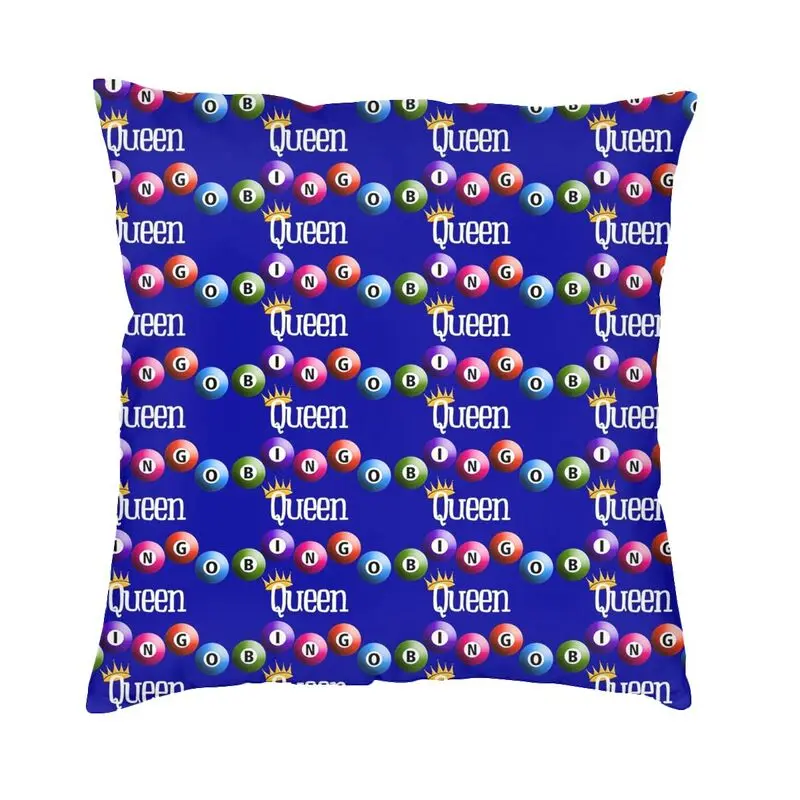Bingo Queen Pillow Case 40x40cm Home Decoration Paper Game Nordic Cushion Cover Velvet Pillowcase