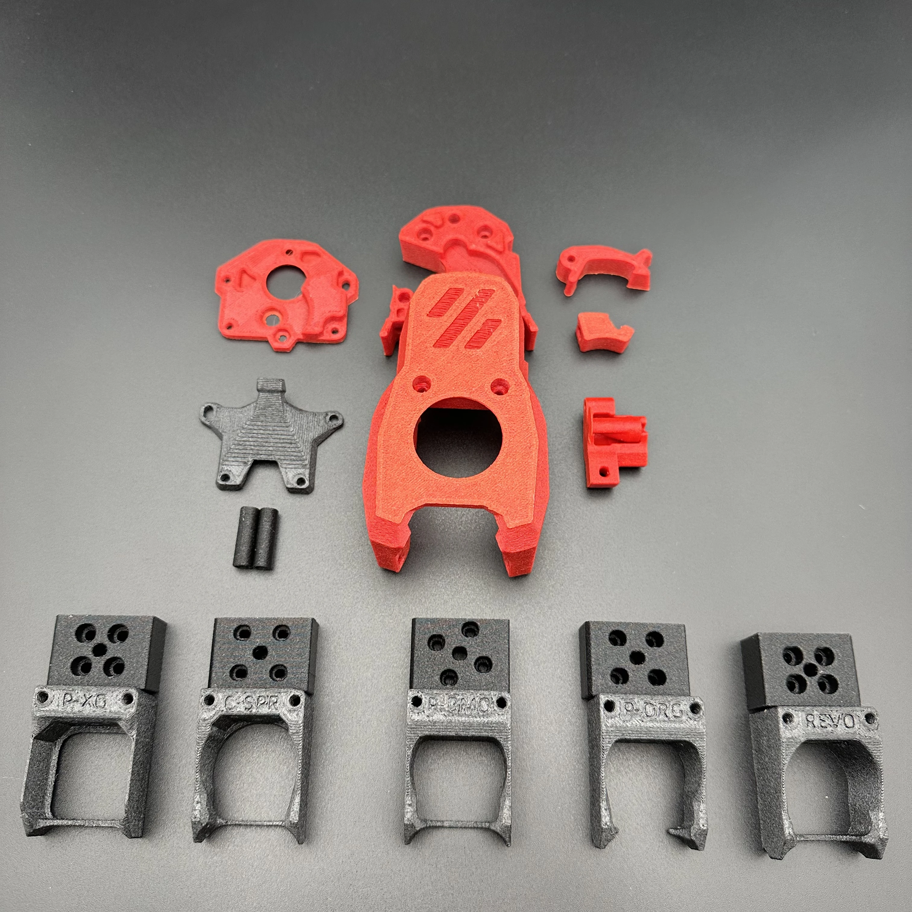 Voron 0.2 parti stampate Fusrock ABS-GF stampato 10% fibra di vetro Texture opaca a basso contenuto di grano per progetto Voron 0.2 fai da te