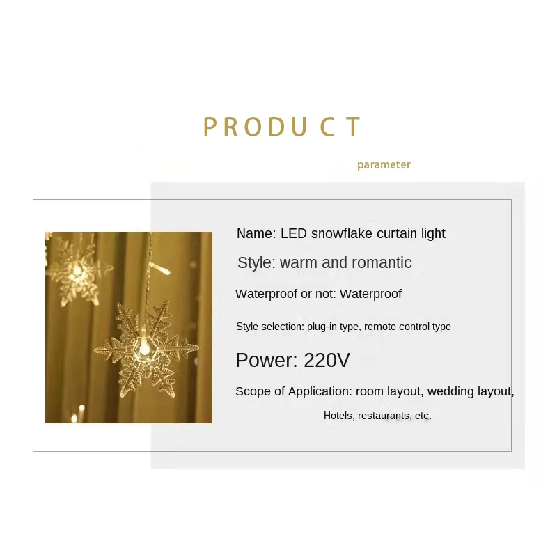 3.5M Christmas Lights LED Fairy String Lights Snowflake Curtain Garland Waterproof For Holiday Party Xmas Decoration 2026