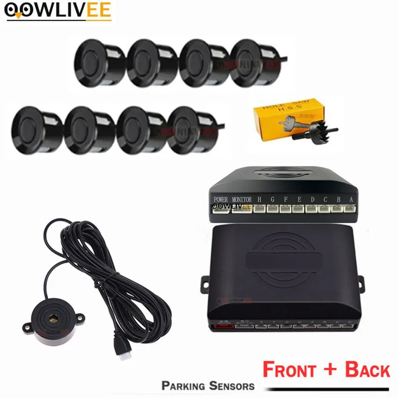 OOWLIVEE Electrics Auto Parkmaster Датчики парковки 8 Система парковки Радар-детектор Передние датчики 22 мм Зонды Автомобильные аксессуары