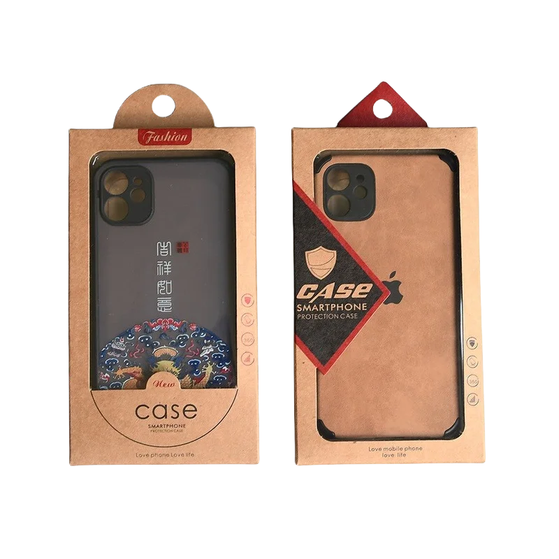 50pcs Universal Kraft Paper Box for iPhone 15 16 Pro Max Phone Case Retail Packaging for Samsung Mobile Phone Cover W28