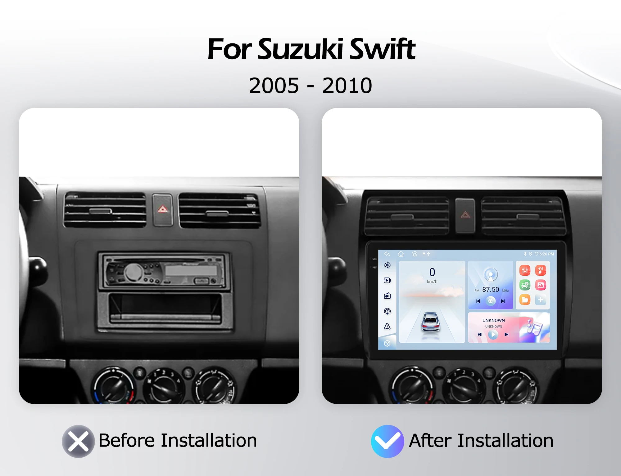 Android 16 Bluetooth For Suzuki Swift 2005-2010 Car Radio Lntelligent Multimedia Player Auto Wireless CarPlay WIFI 4G DSP GPS