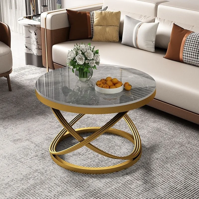 HYS fully equipped household small coffee table coffee table balcony rock slab light luxury high-end small apartment living room