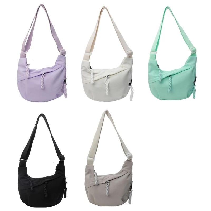 

Women Casual Shoulder Bag Solid Color Crossbody Bag Simple Dumplings Bag Large Capacity Bag for Daily Travel