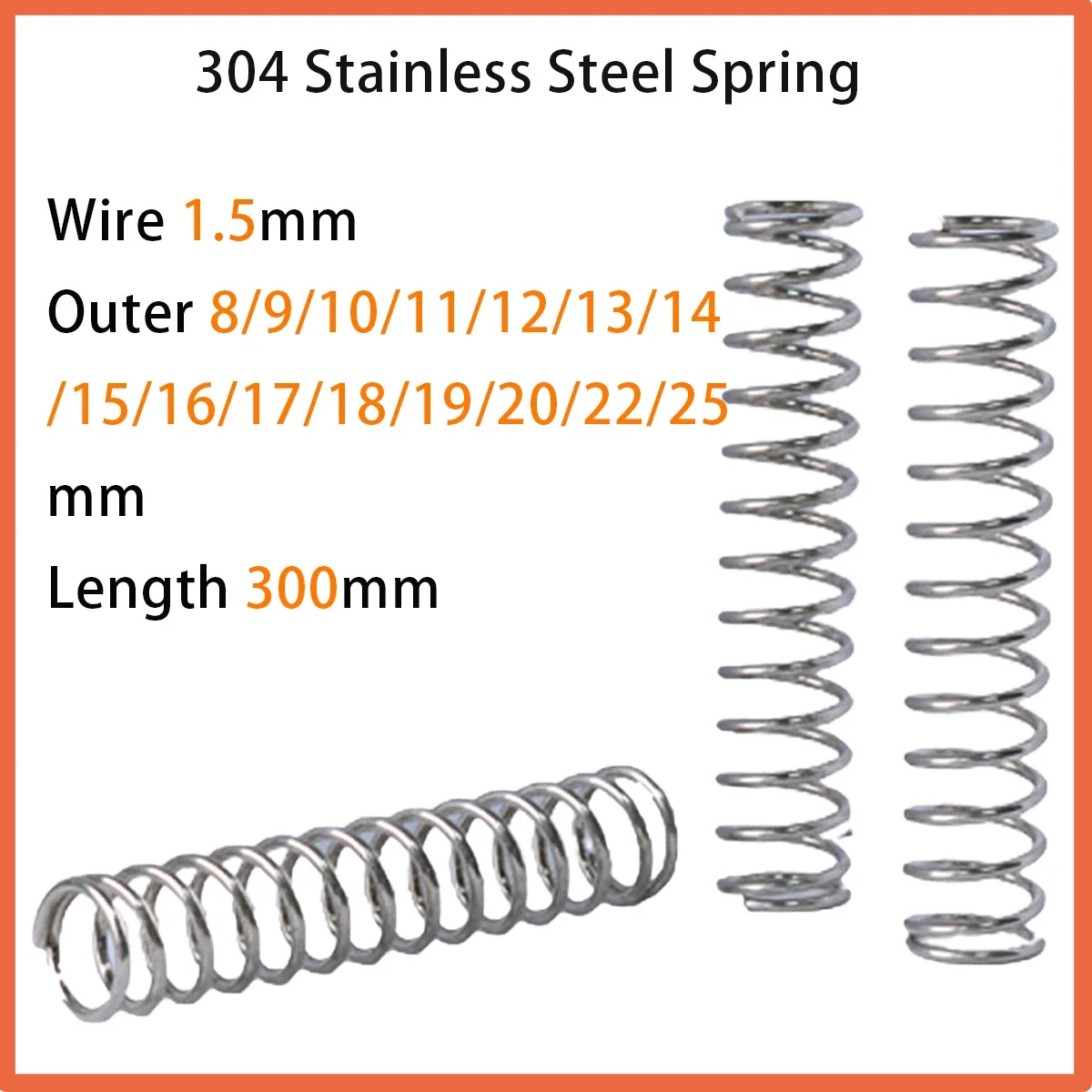 

Strong Compressed Spring Steel Springs Wire High Elasticity Miniature Spring 1.5mm Length 300mm Outer 8-25mm