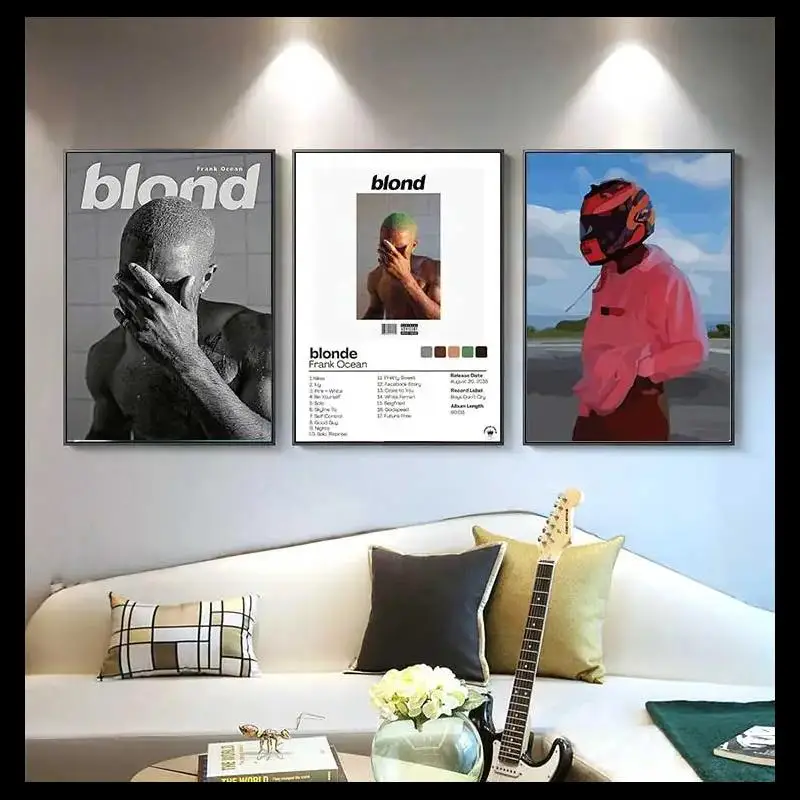 Frank Ocean Blond - Póster de portada de álbum, arte musical moderno para decoración de pared, dormitorio, oficina o estudio