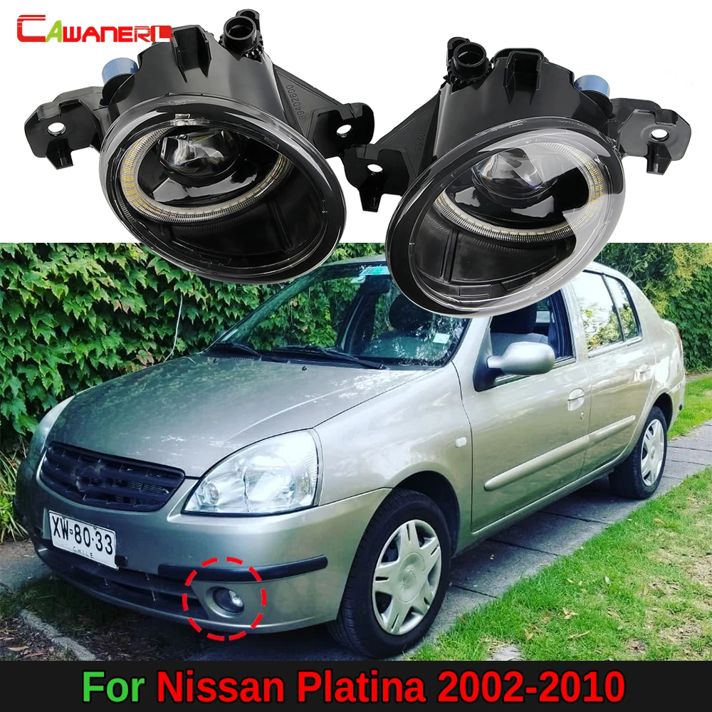 2 X Angel Eye LED Fog Light Assembly For Nissan Platina 2002-2010 30W H11 Car Canbus Fog Daytime Running Lamp DRL