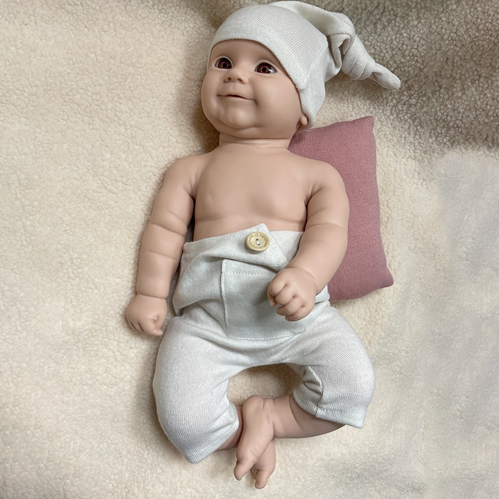 50cm Maddie Realistic Soft Full Solid Silicone Newborn Baby Girl Lifelike Cuddly Handmade Weighted Reborn Doll Painter Collector