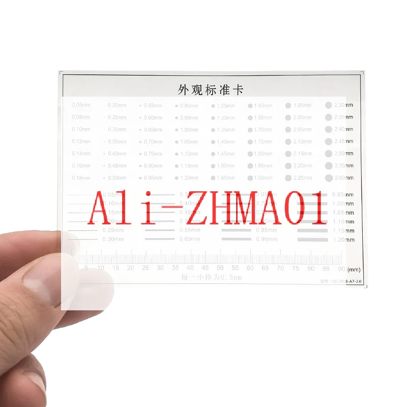 Appearance Standard Card Gauge Point Gauge Transparent Film Stain Comparison Card Stain Crack Contrast PET Ruler Scales Dot Lin