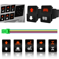 12V Dual Push Button Latching Switch ON OFF Orange White Backlit Spot Rear Lights For Toyota 4Runner FJ Cruiser Landcruiser