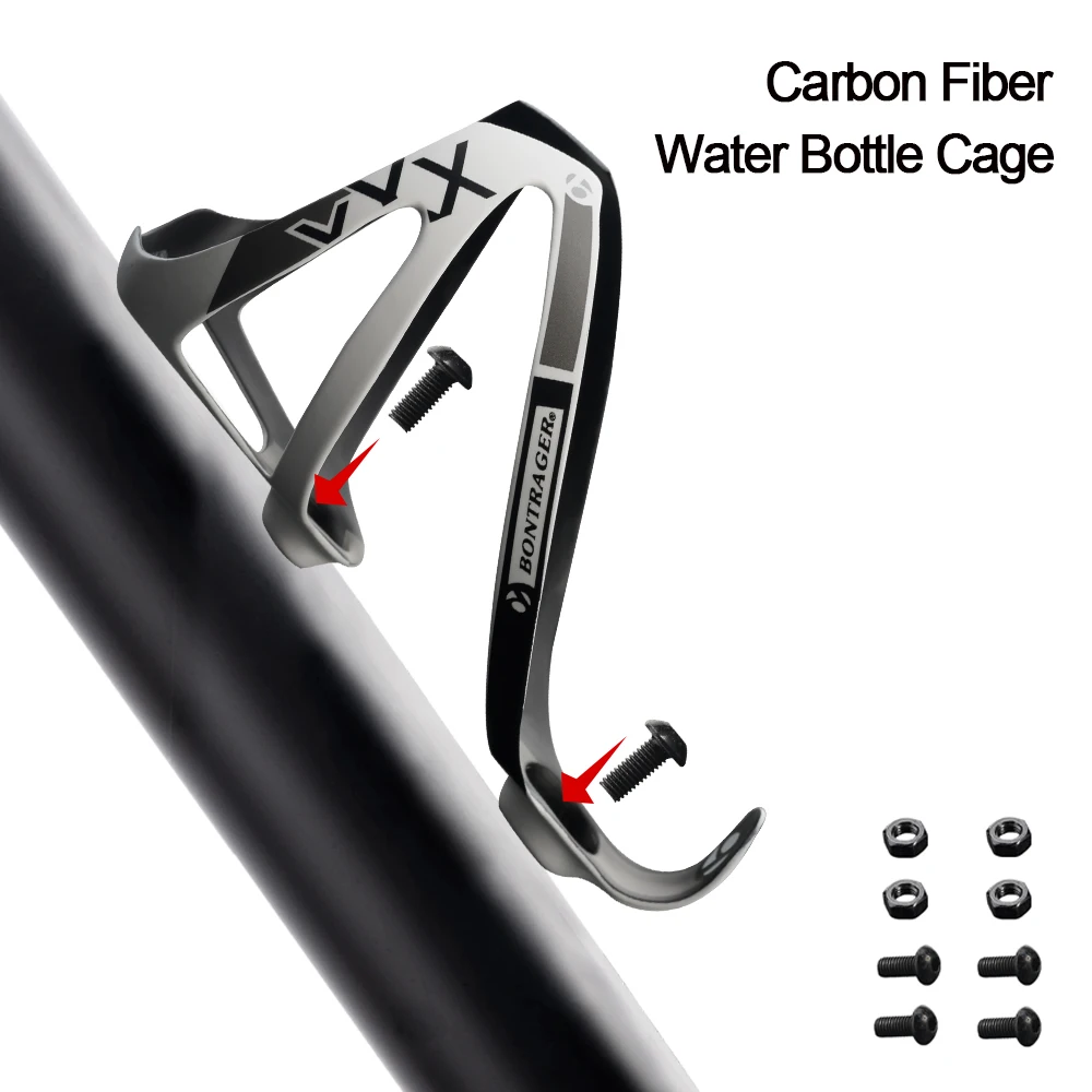 Porte-bidon de vélo ultra léger en fibre de carbone durable pour vélo de route, VTT, vélo de gravier, noir mat, 2 pièces