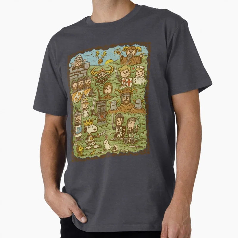 The Quest 80s British comedy Monty Python Funny Gift T shirt for men Large size Tops 100% cotton printed clothes