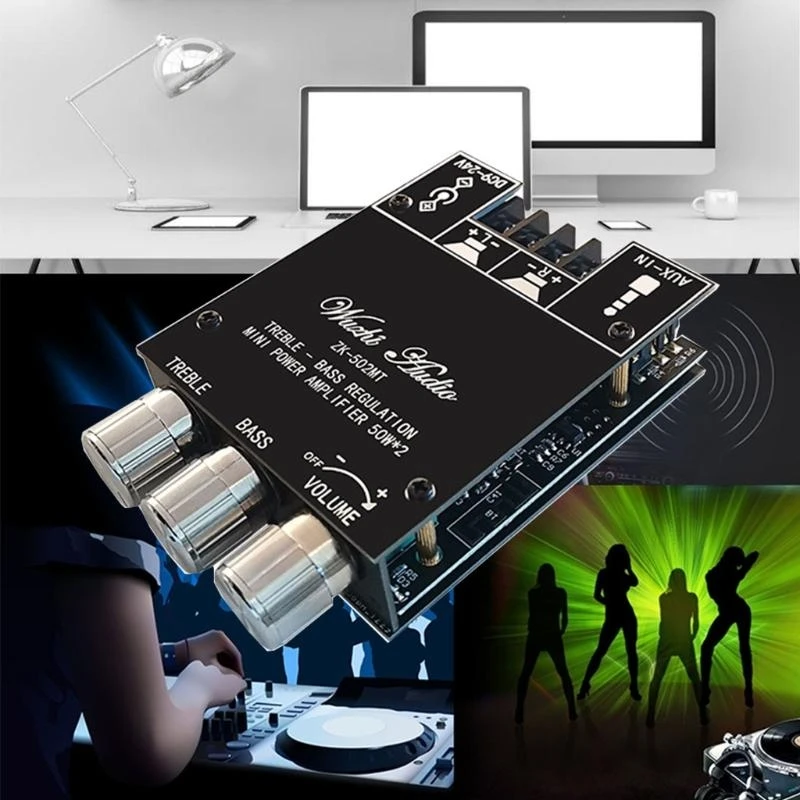 P5EA ZK-502MT Professional Digital Power Amplifier Board TPA3116D2 Audio Amplifier Module Dual Channel 2x50W