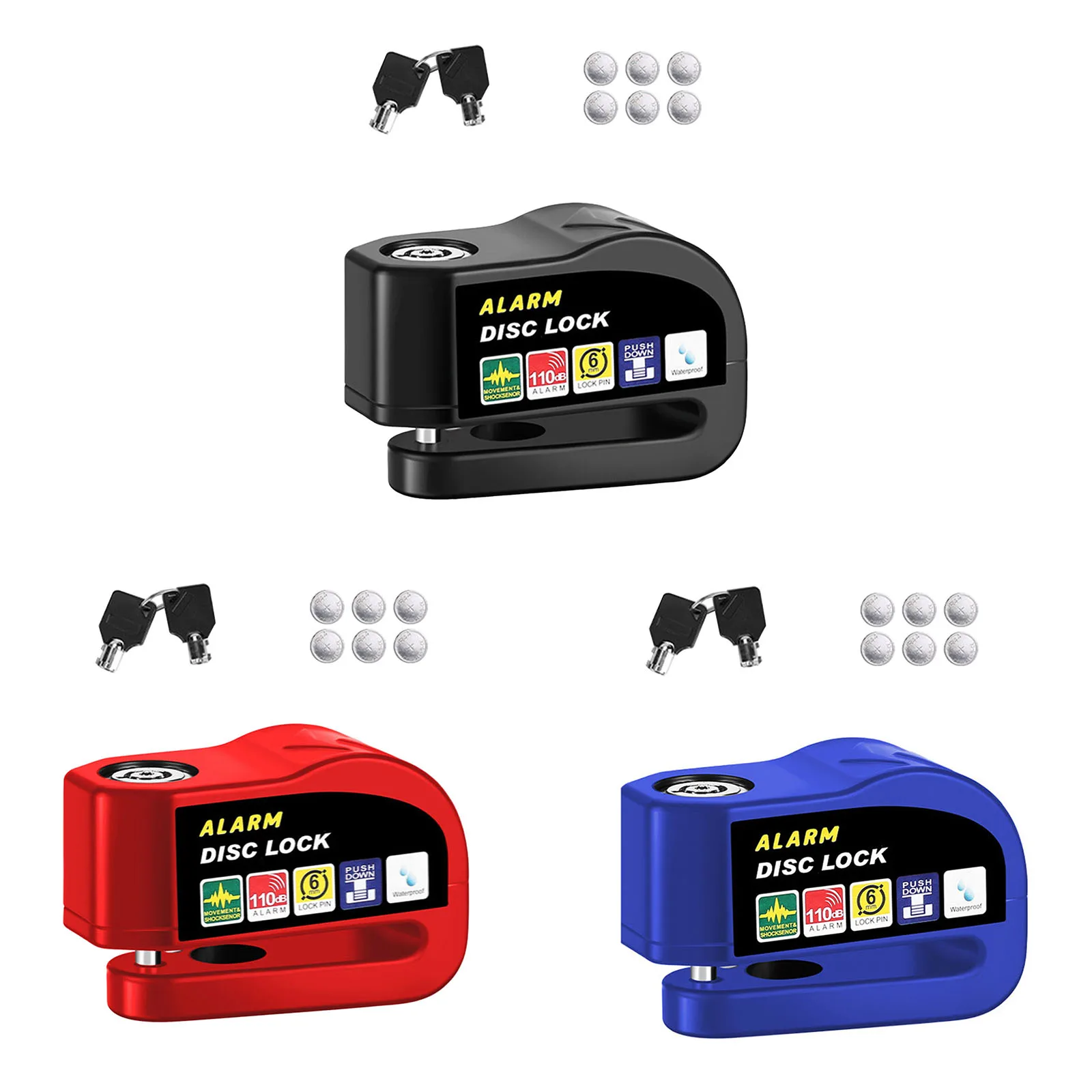 Bike Disc Brake Alarm Rustproof Waterproof Anti-Theft Disc Brake Alarm Lock Easy Operate for Road and Mountain Bikes Scooter