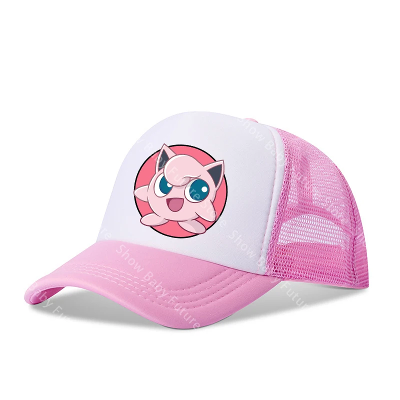 Verschiedene Farben Baseballkappen Pokemons Pikachus Squirtles Jungen Mädchen Outdoor Atmungsaktive Netzmütze Niedliche Cartoon-Anime-Mütze Verstellbar