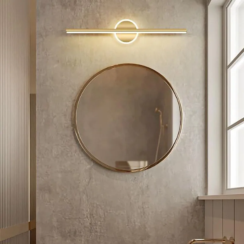 Picture 3: Led Wall Lamp Bathroom Vanity Light 40cm AC85-265V Indoor Modern Wall Sconces Long strip Mirror Wall Light Fixtures Black gold