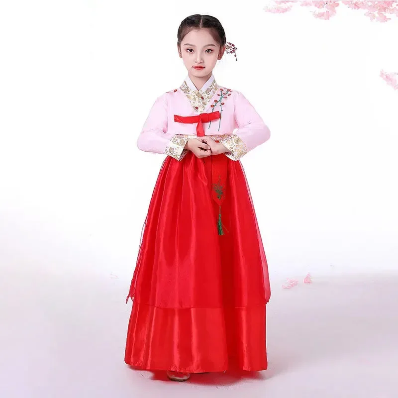 Новые детские летние ханбок для девочек, корейские традиционные костюмы в Корейском стиле, танцевальные костюмы для девочек, костюмы для хора