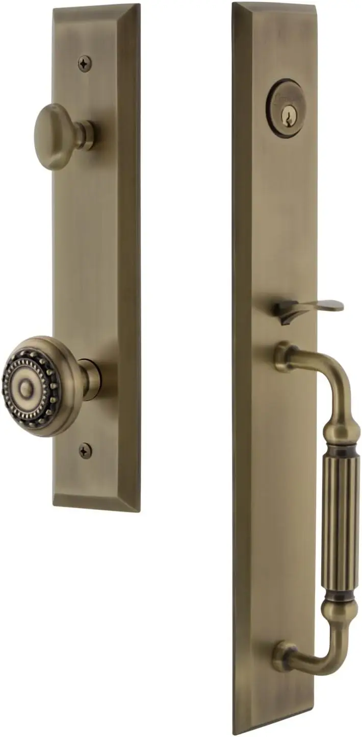 Grandeur Favpar_Eset_238_Fg Fifth Avenue - Keyed Different - Solid Brass Full Plate Single Cylinder Keyed Entry Handleset With