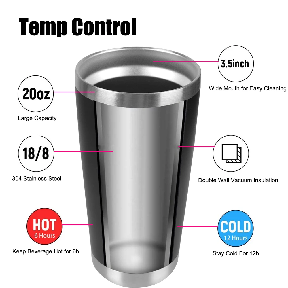 20oz Insulated Leakproof Stainless Steel Vacuum Mug Beer Cups Thermal Mug Water Bottle with Lids