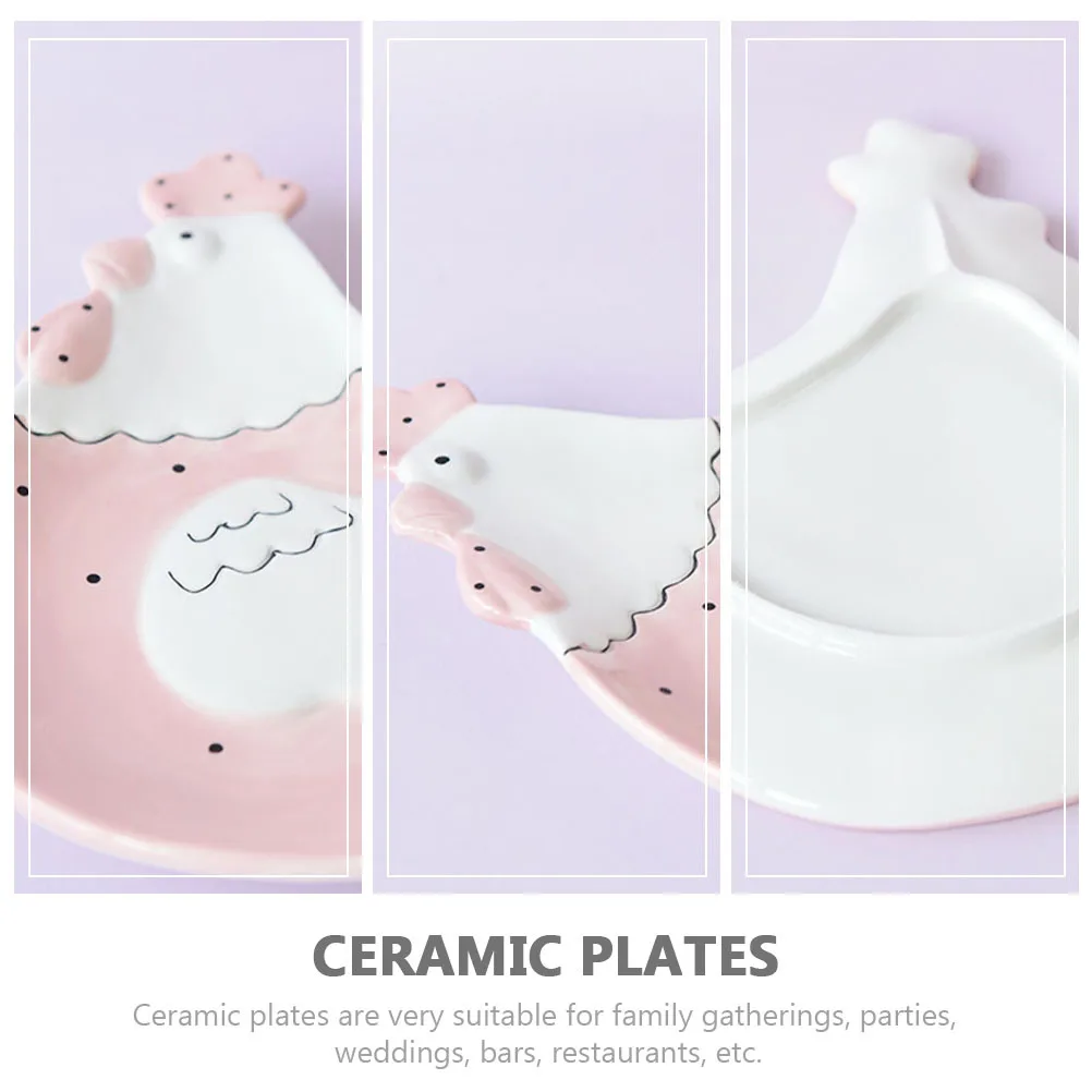 

1Pcs Candy Cake Biscuit Ceramic Plate Pink Creative Hen Shape Fruit Dessert Tray Decorative Home Restaurant Buffet Dish