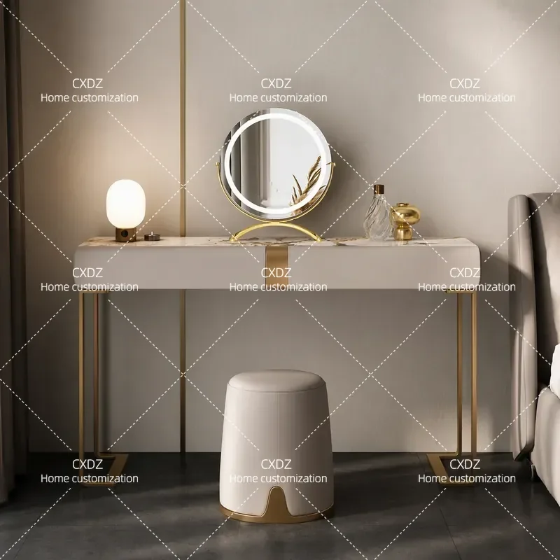 Italian light luxury cosmetic table villa high-end bedroom household rock slab dresser modern simple rock slab dresser