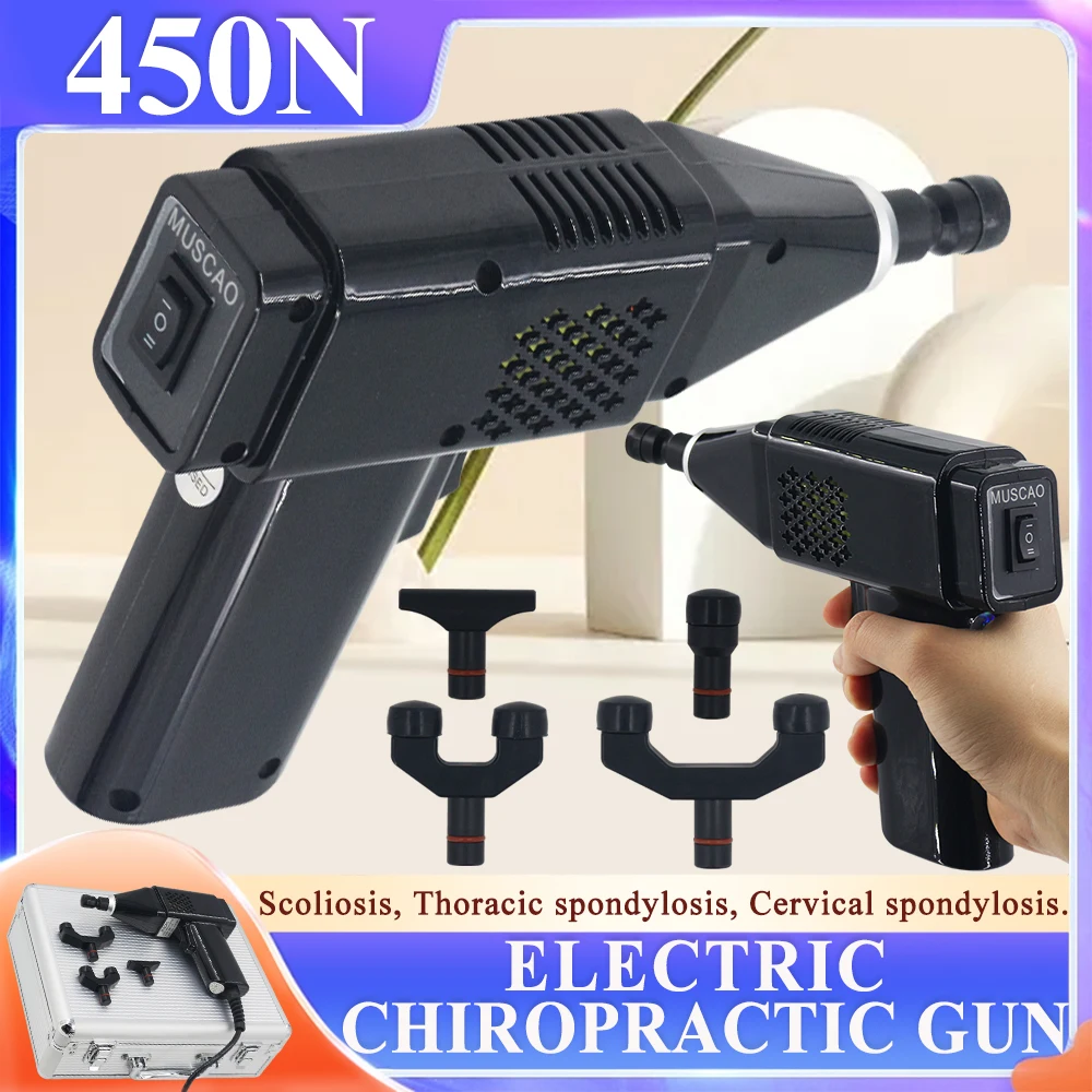 450N Electric Correction Gun Adjustable Intensity Therapy Spine Chiropractic Adjusting Tools Cervical Lumbar Portable Massager