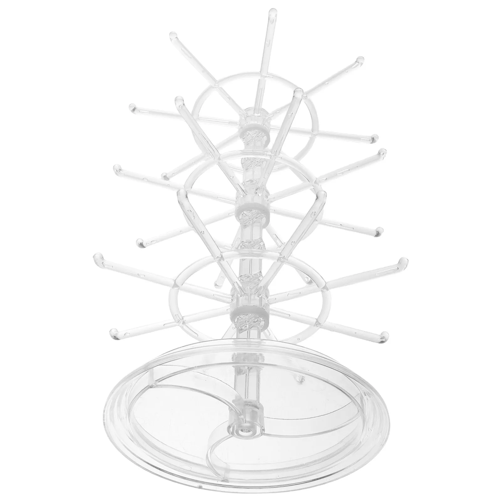 

3 Tier Rotating Jewelry Display Stand with Matte Metal Frame Non-Slip Base 360 Degree Silent Rotation for Necklaces Bracelets