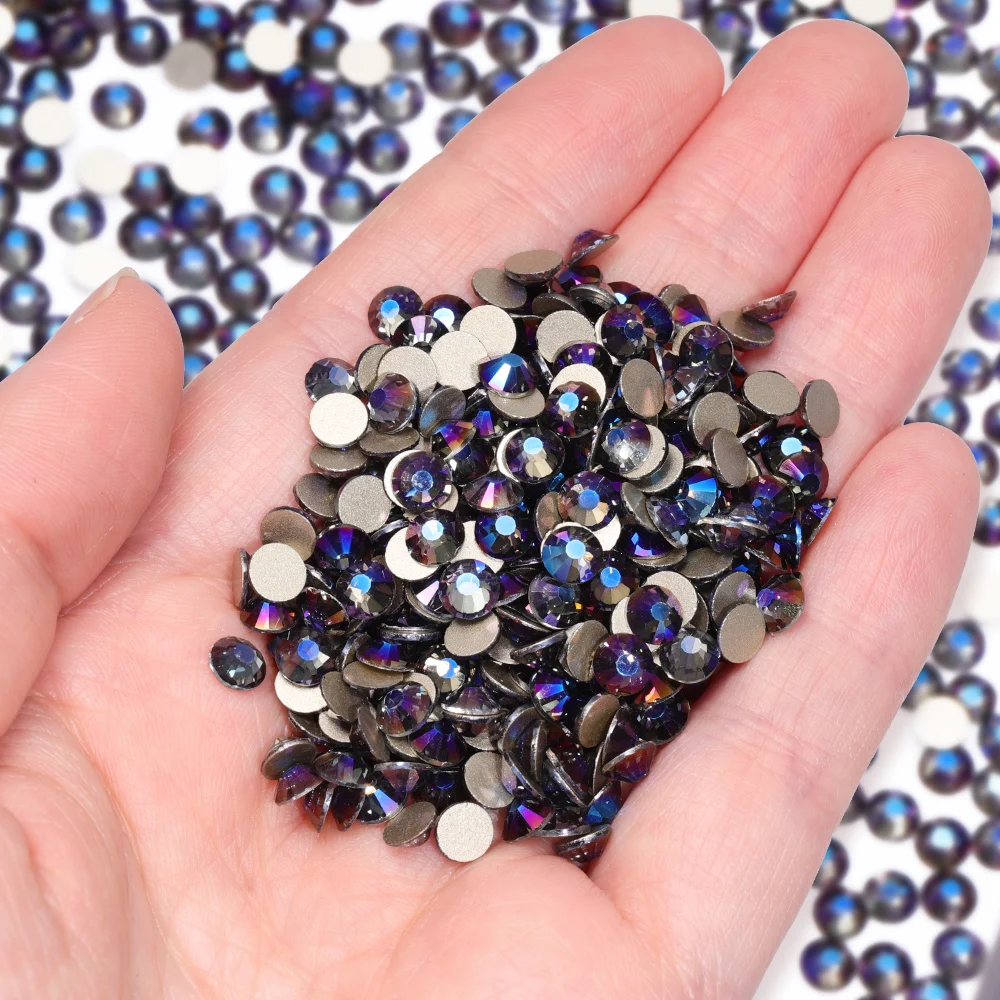 SS3-SS30 متعدد الحجم البنفسجي الماس بريق الزجاج الراين عالية الجودة فلاتبس كريستال لمسمار الفن الحرف DIY بها بنفسك الديكور #4