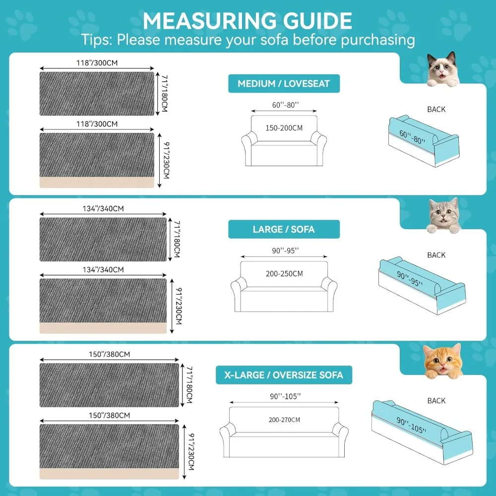 غطاء أريكة مقاوم للماء بثلاثة وسائد لحماية الحيوانات الأليفة من الخدوش والبقع #2