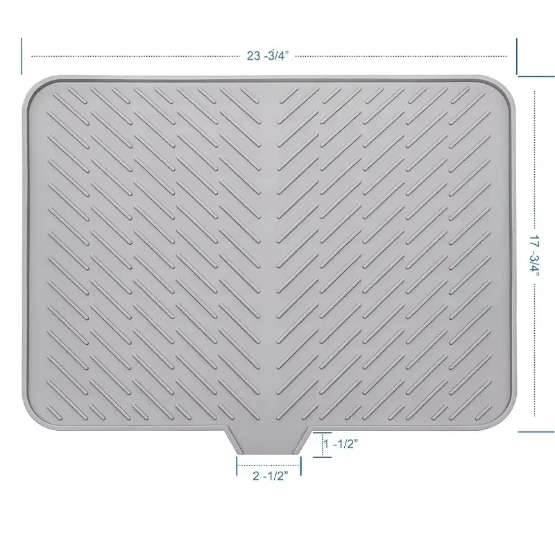Silicone Sloped Drain Mat Square Large Flow Dish Disc Simple Picnic Diatomite Bar Mat