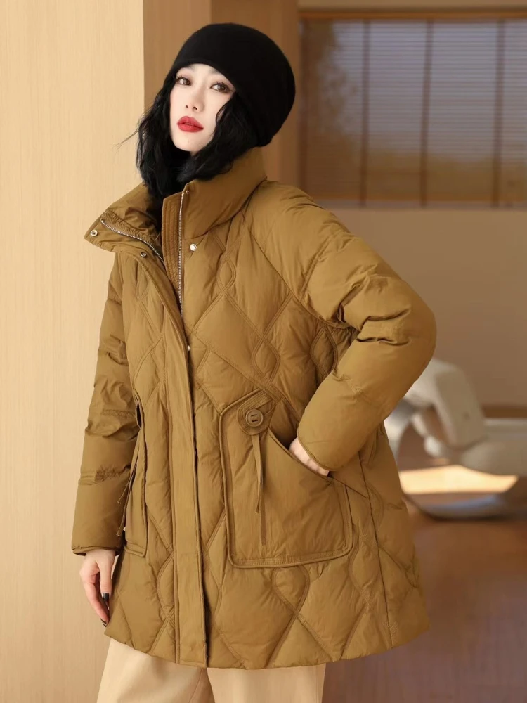 Winter New Puffer Coats Jackets for Women Korean Casual Simple Solid Outerwears Thick Windproof Loose Warm Women\'s Down Jacket