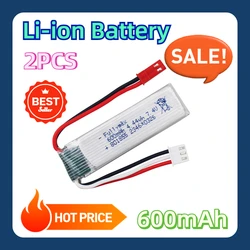 For XK A280 A160 A300 RC Aircraft Glider Aircraft Model Toy Accessories 2PCS 2S 7.4V 600mAh Li-ion Battery with 2-in-1 Charger