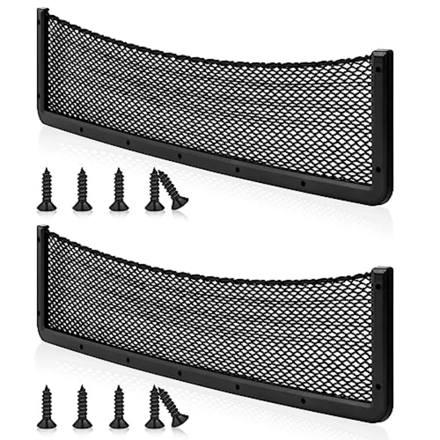 

Pcs Car Storage Net Bag, ABS Plastic Framed Mesh Net Holder, Phone and Cargo Organizer with Screws for Auto, Rv, Boat, Truck Po