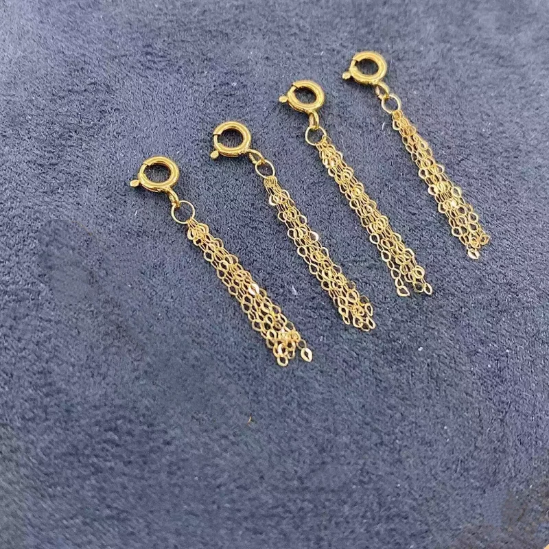 

LABB Real 18K gold tassel pendant Au750 spring buckle single pendant women's boutique jewelry gift D0267