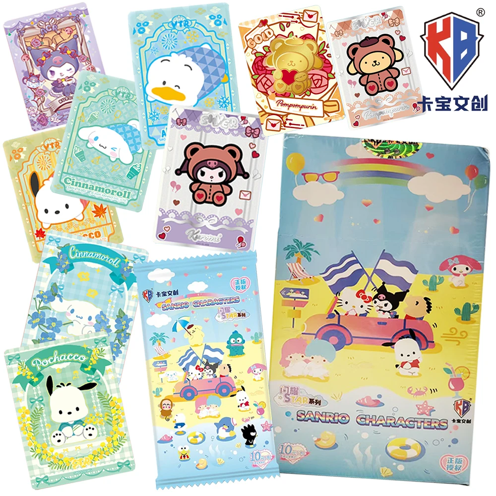 New KABAO Genuine Sanrio Cartoon Collection Card Popular Celebrity Family Member Donut Pattern Theme Rare Card Family Table Toys