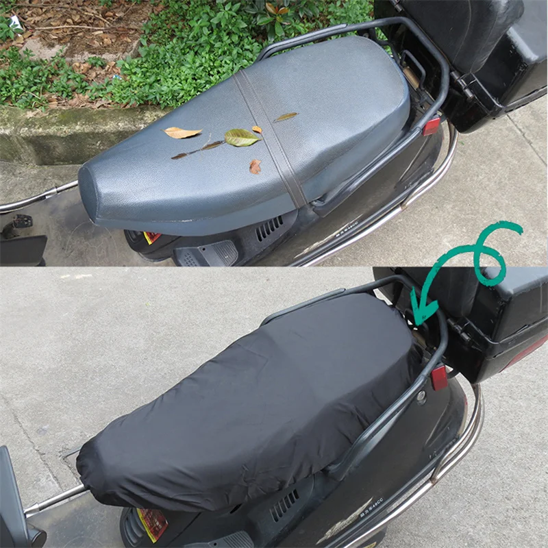 Motorcycle Seat Cover Waterproof Seat Cover Universal Flexible Saddle-Cover Black Sun-Protection Heat Insulation Cushion Covers image 4