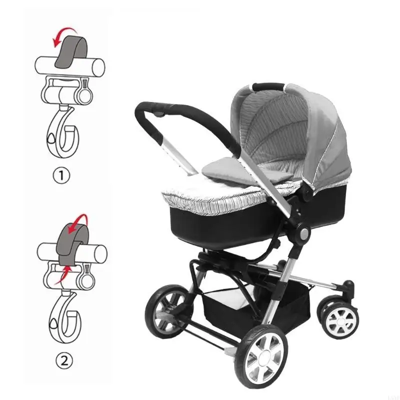 L5YF Baby Kinderwagen Zubehör Haken Rack Kleiderbügel mit 360 Rotation Funktion