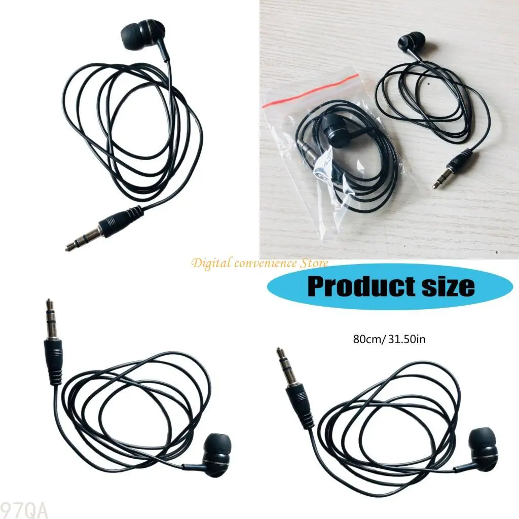 97QA 3.5mm in Ear Single-Side Earphones Mono Earbud Headphone Single Side Corded