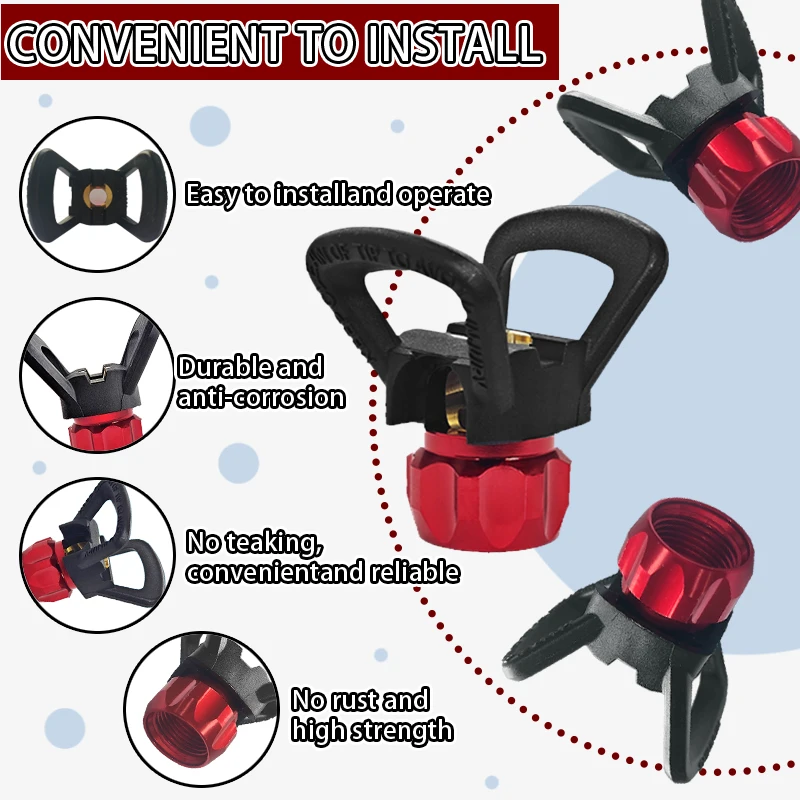 3 Premium Paint Nozzle Bases, Airless Paint Sprayer Assembly Paint Nozzle Tools, Compatible with Airless Paint Universal Replacement Parts