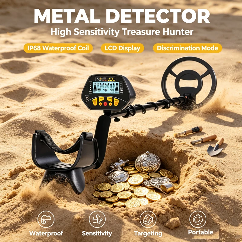 Underground Metal Detector MD-3028 Long Range Pinpoint Waterproof Coil Ferrous Non Ferrous Distinguish For Gold Treasure Hunting