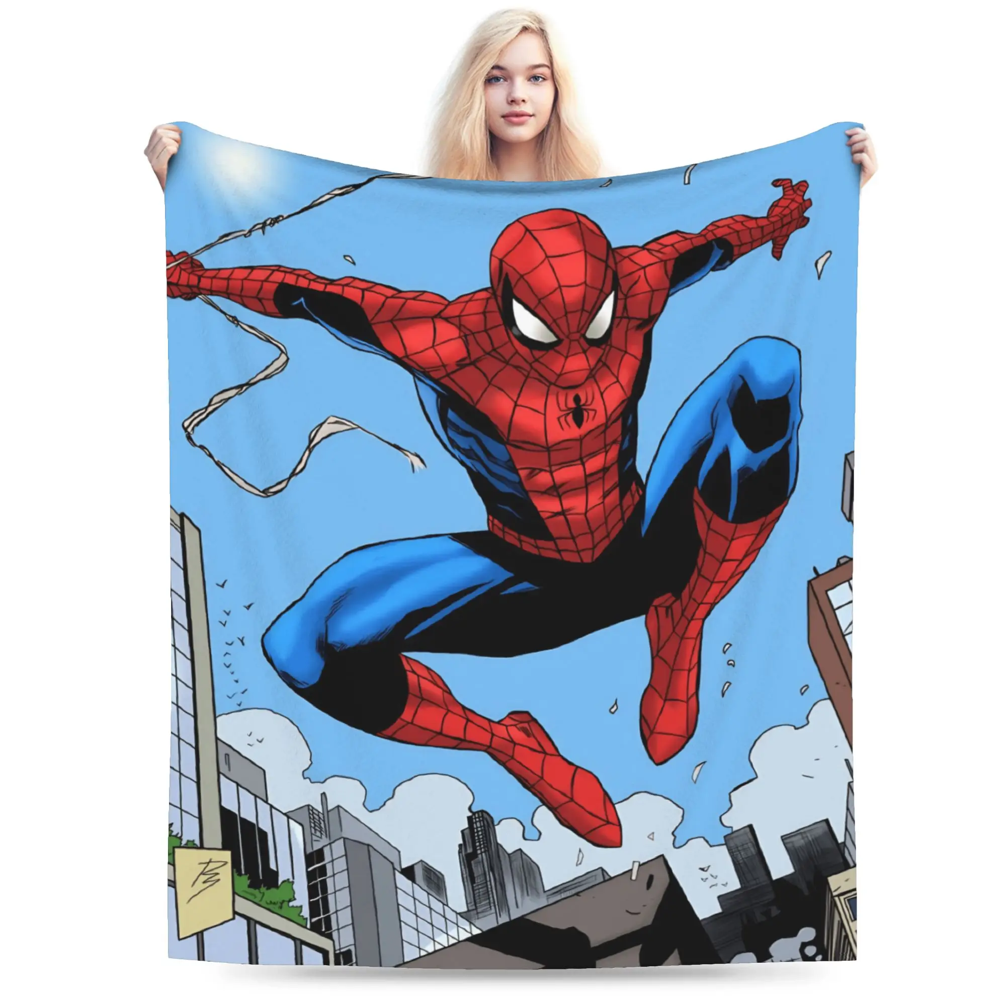 

Spider-Mans Blankets Soft Warm Funny Plush Throw Blanket For Kids Adult Couch Chair Sofa Bed Flannel Bedspread Bed Cover