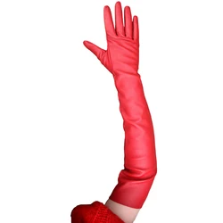 Guanti lunghi in vera pelle elasticizzata pelle singola per uomo donna guanti elastici in pelle di montone abito da sera guanti da sfilata di moda guanti