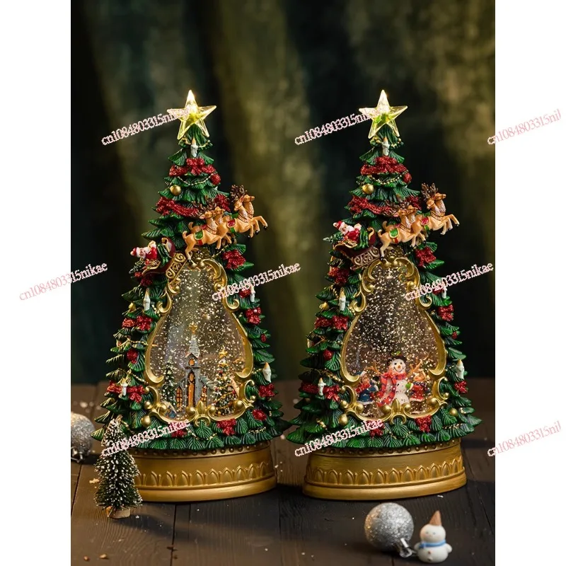 Christmas tree snow globe music box