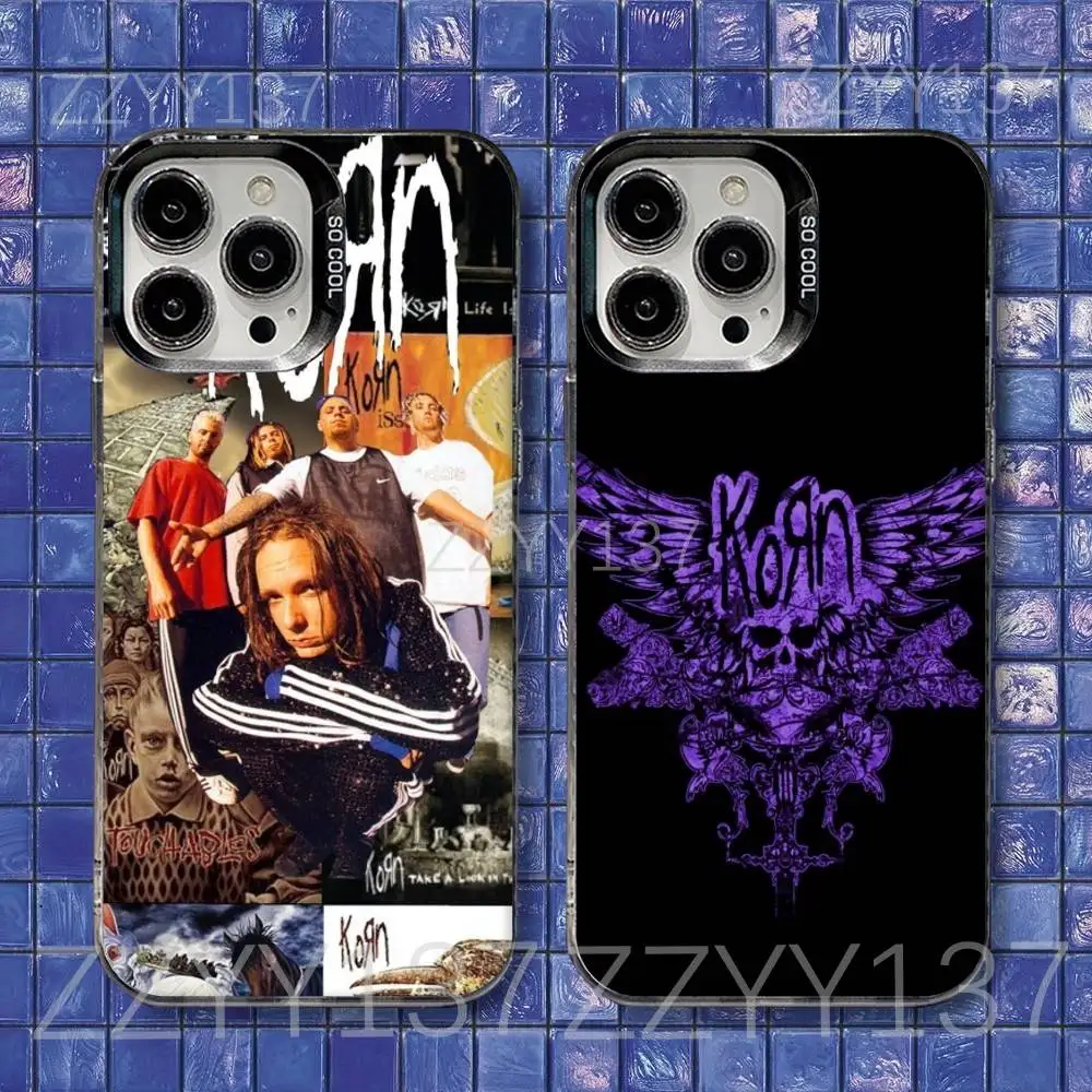 

K-Korn Metal Rock Band Phone Case For iPhone 16,15,14,13,12,11,8,7,Pro,Max,Plus,Mini,XS,SE Shockproof Matte Cover