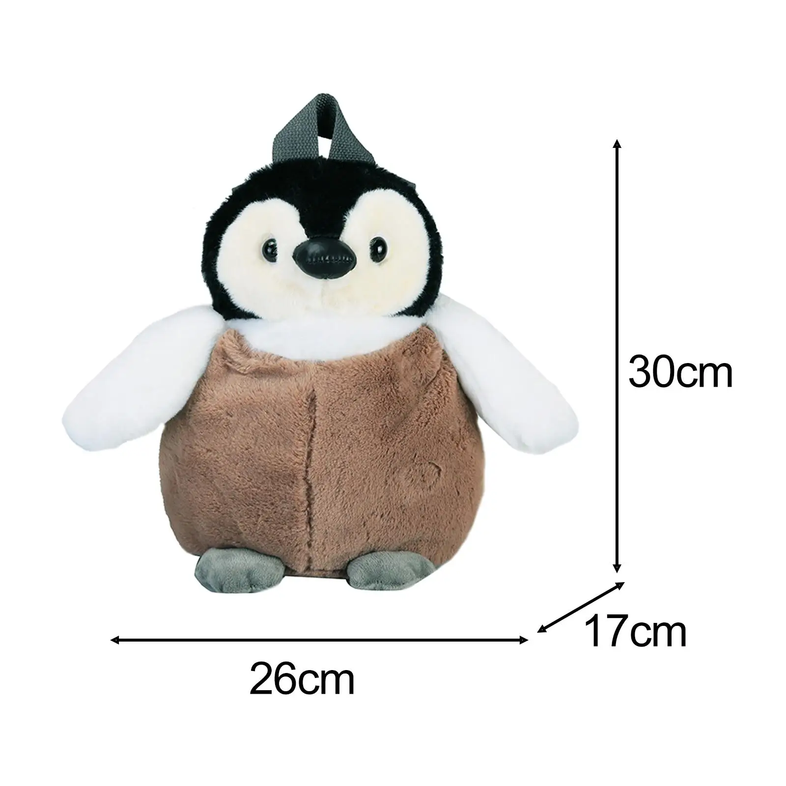 Mochila de pingüino de peluche, bolso de muñeca con correa ajustable de dibujos animados