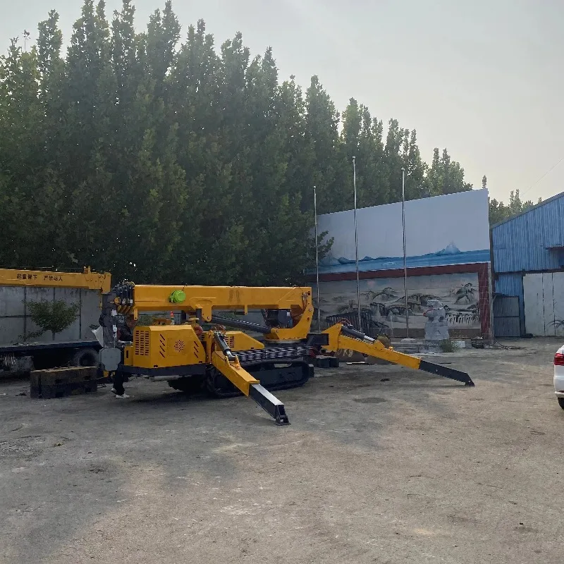China Factory Supply 12Ton Spider Crane Crawler Mounted Heavy Duty Lifting Machine Stabilizer Slope Safe Operation