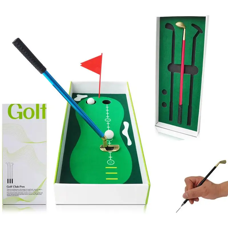 

Golf Club Pens Desk Mini Golf Set With Putting Green And Balls Desktop Golf Ball Game For Stocking Stuffers Rewards Graduation