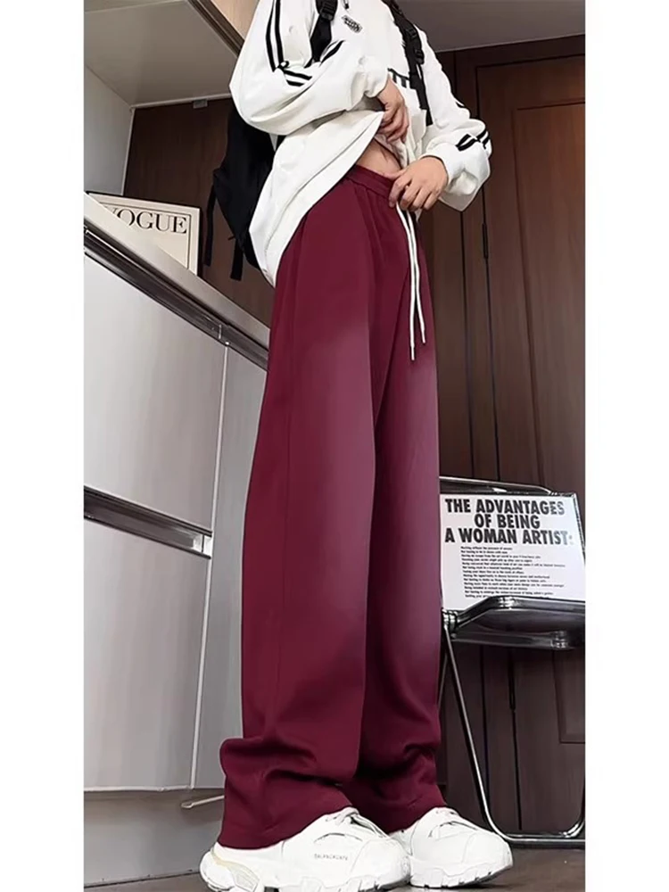 

Мужские спортивные брюки свободного кроя с прямыми штанинами в американском стиле, осенние модные повседневные брюки, свободные спортивные штаны