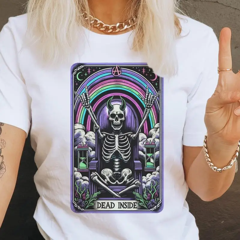 

Tarot Skull Tees Dead Inside Tarot Tee The Patriot T-Shirt The True Crime Junkie Top The Homebody Tarot T Shirt