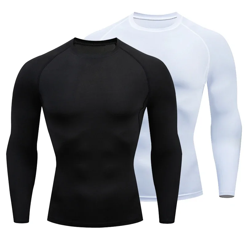 Camiseta de compresión para correr para hombre, camiseta deportiva ajustada de manga larga para entrenamiento, camisetas para correr, ropa deportiva